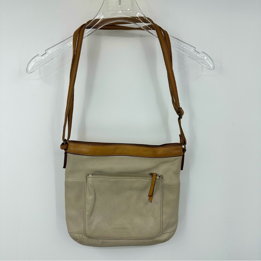 Margot Leather Shoulder Bag Crossbody Brown Zipper Pockets